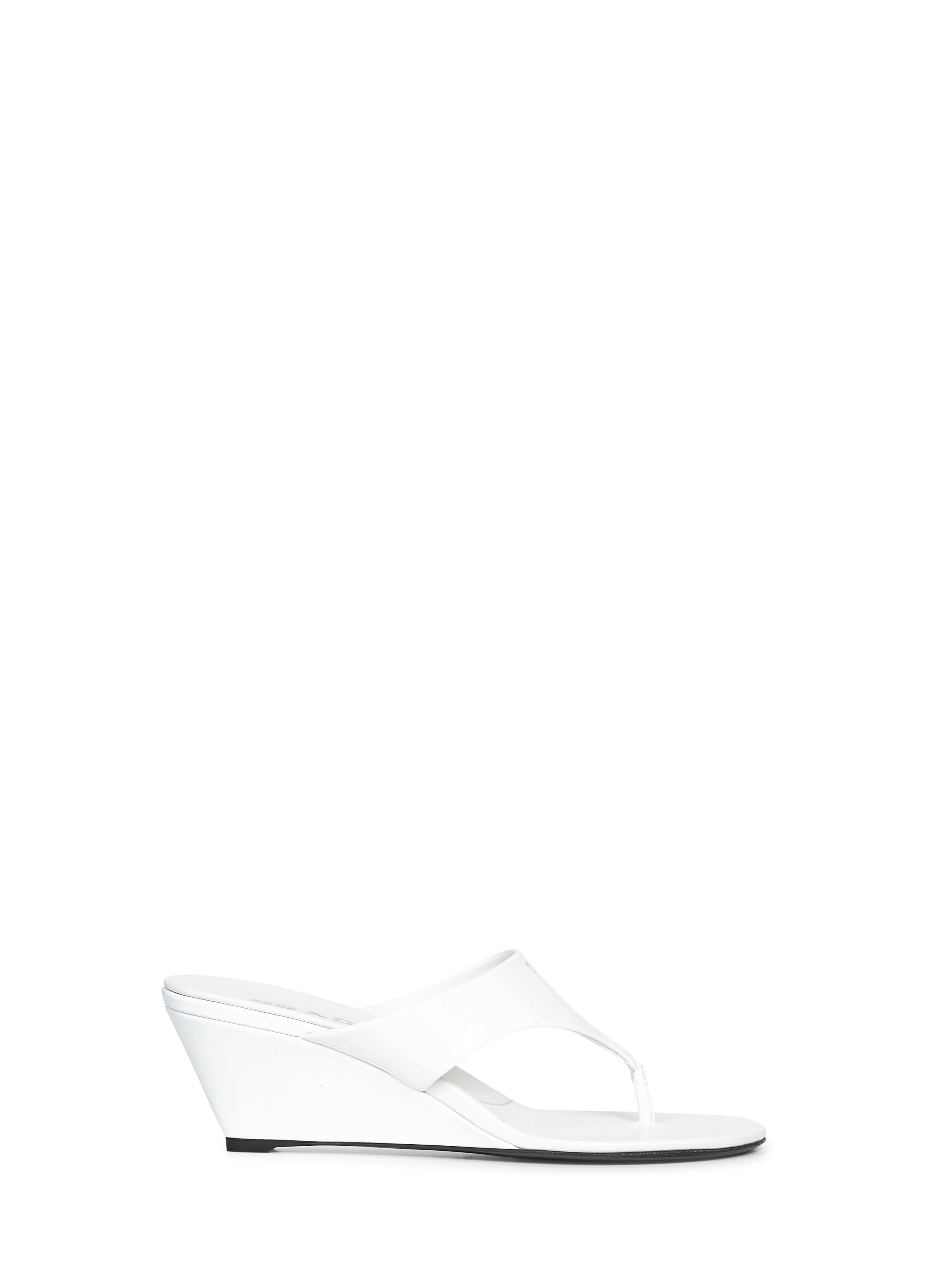 Prada Calzature Women White Patent Leather Thong Sandals - 1