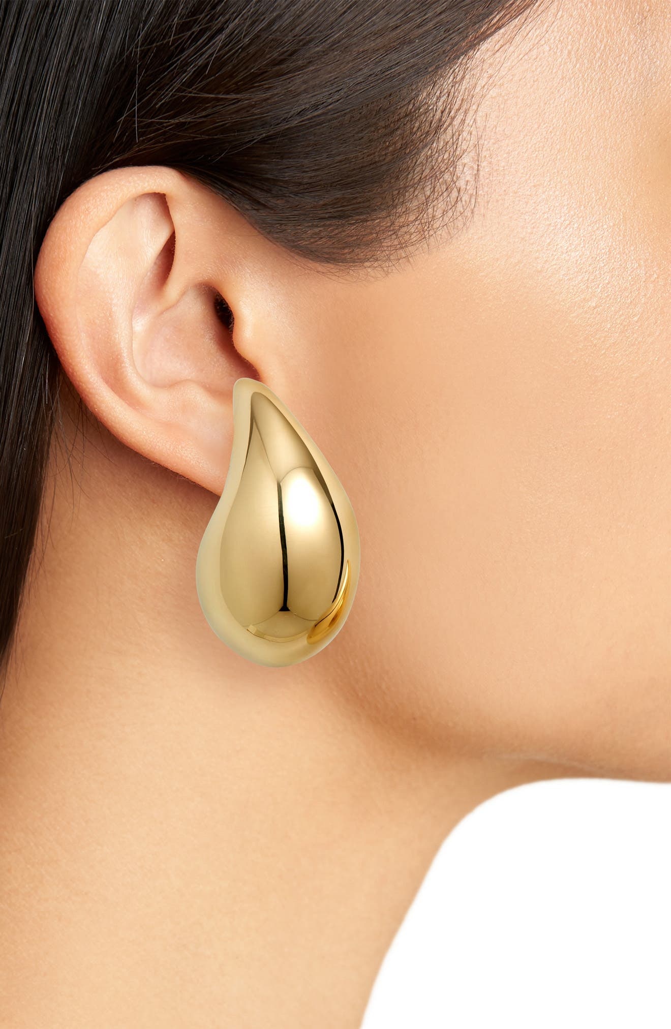 Bottega Veneta Sterling Silver Teardrop Earrings in 8120 Yellow Gold at Nordstrom - 2