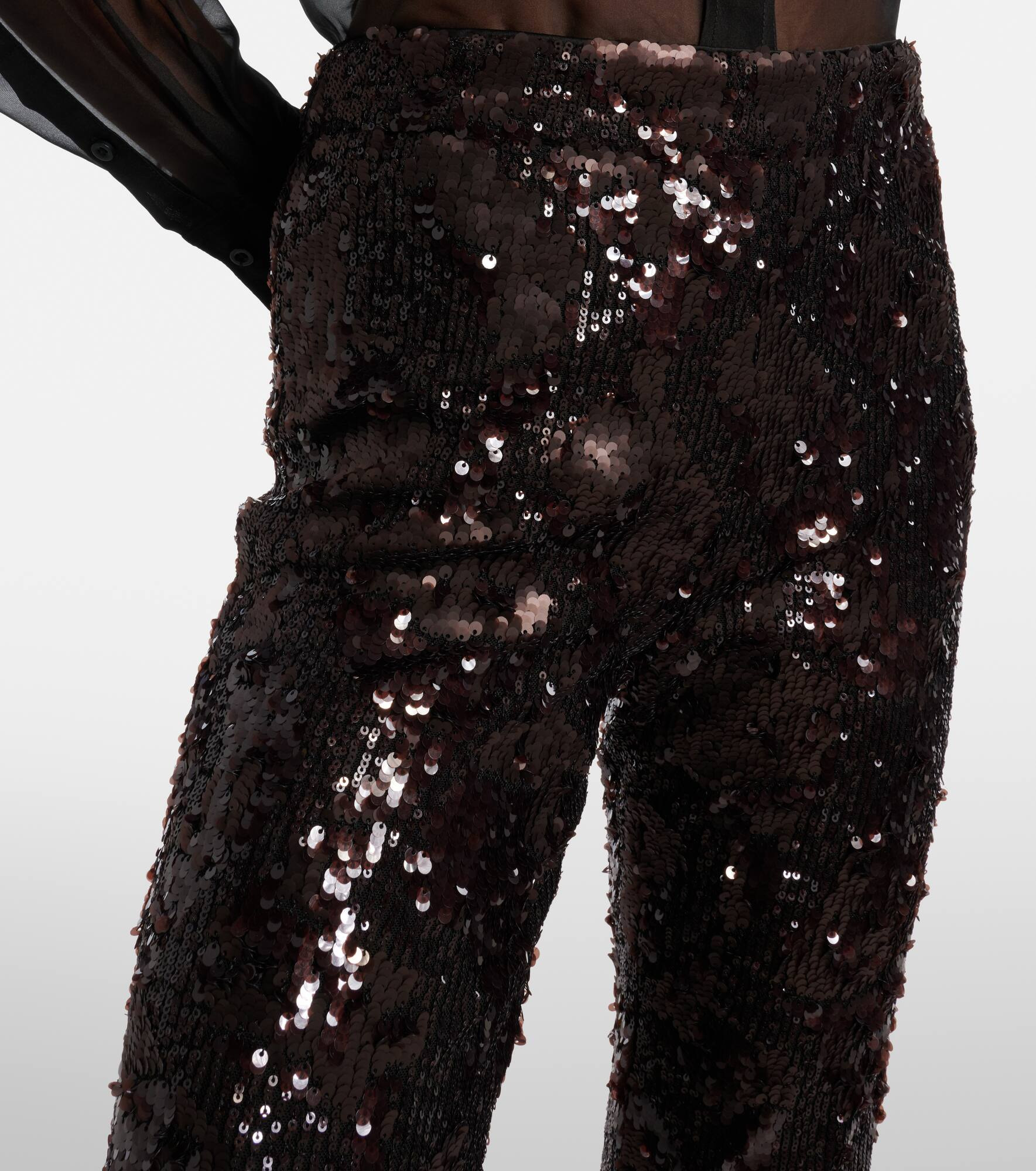Collier sequined flared pants - 4