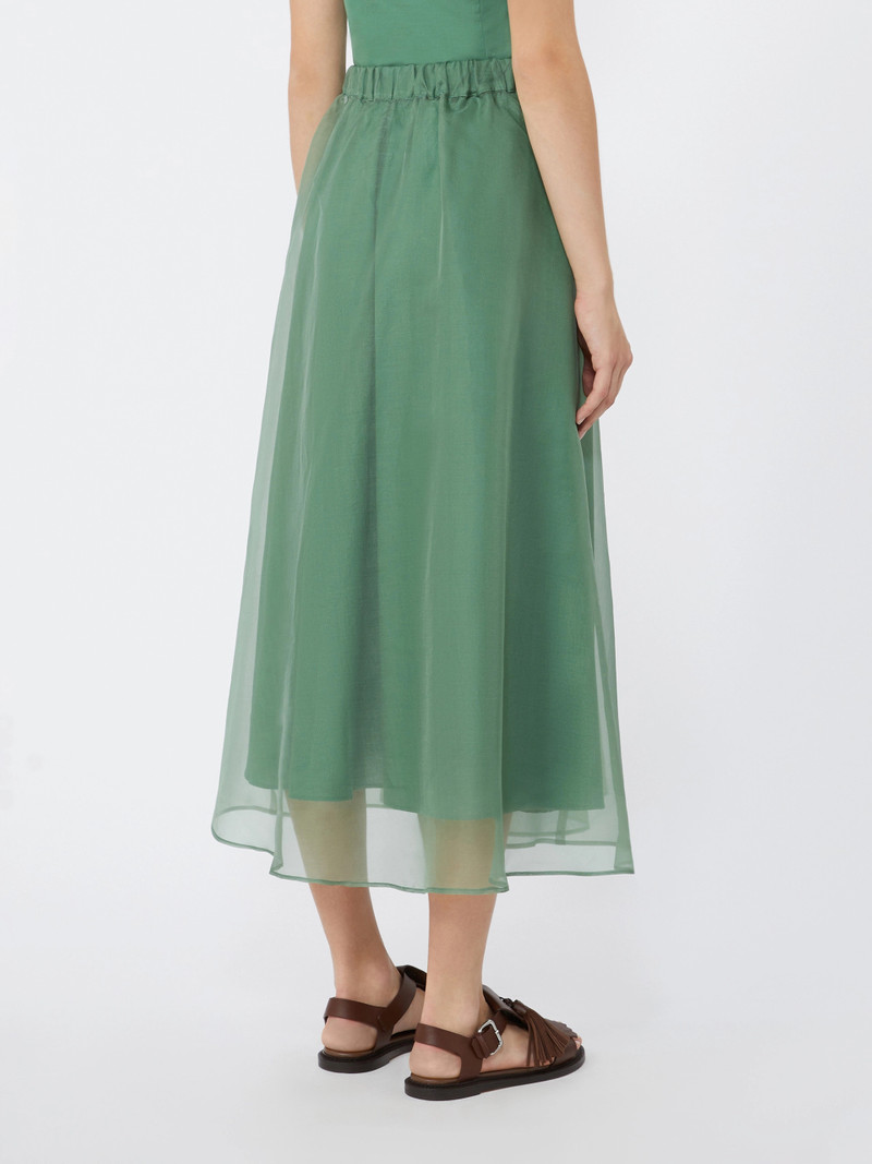 VISINO Pleated silk organza skirt - GREEN 4