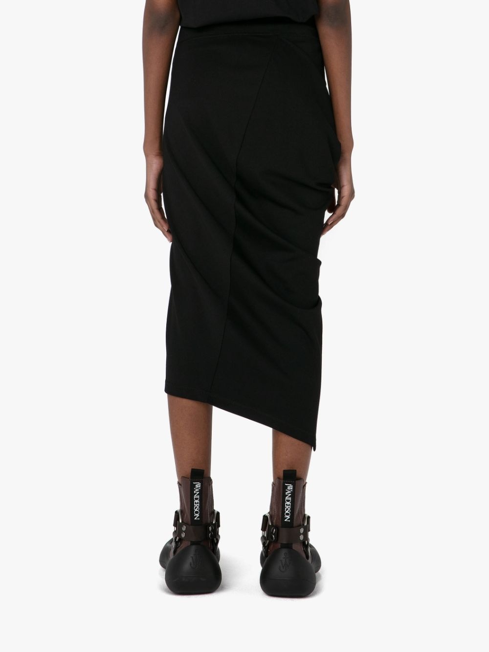 ASYMMETRIC DRAPED MIDI SKIRT - 3