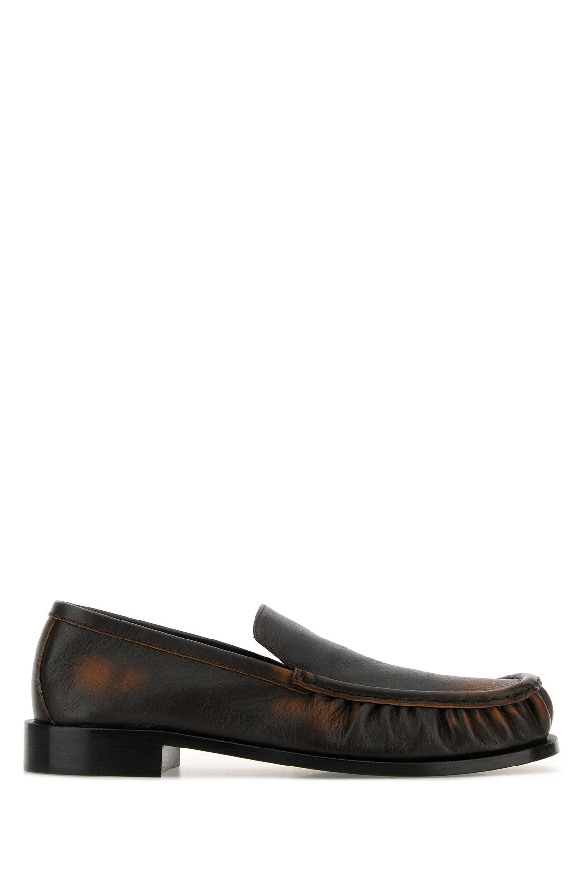 Brown leather loafers - 1