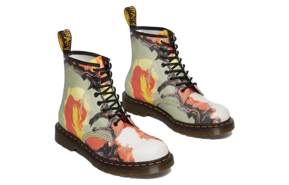 Dr. Martens 1460 x Tate Decalcomania Backhand Leather Lace Up Boots 'Multicolor Volcanic Flare' 3173 - 4
