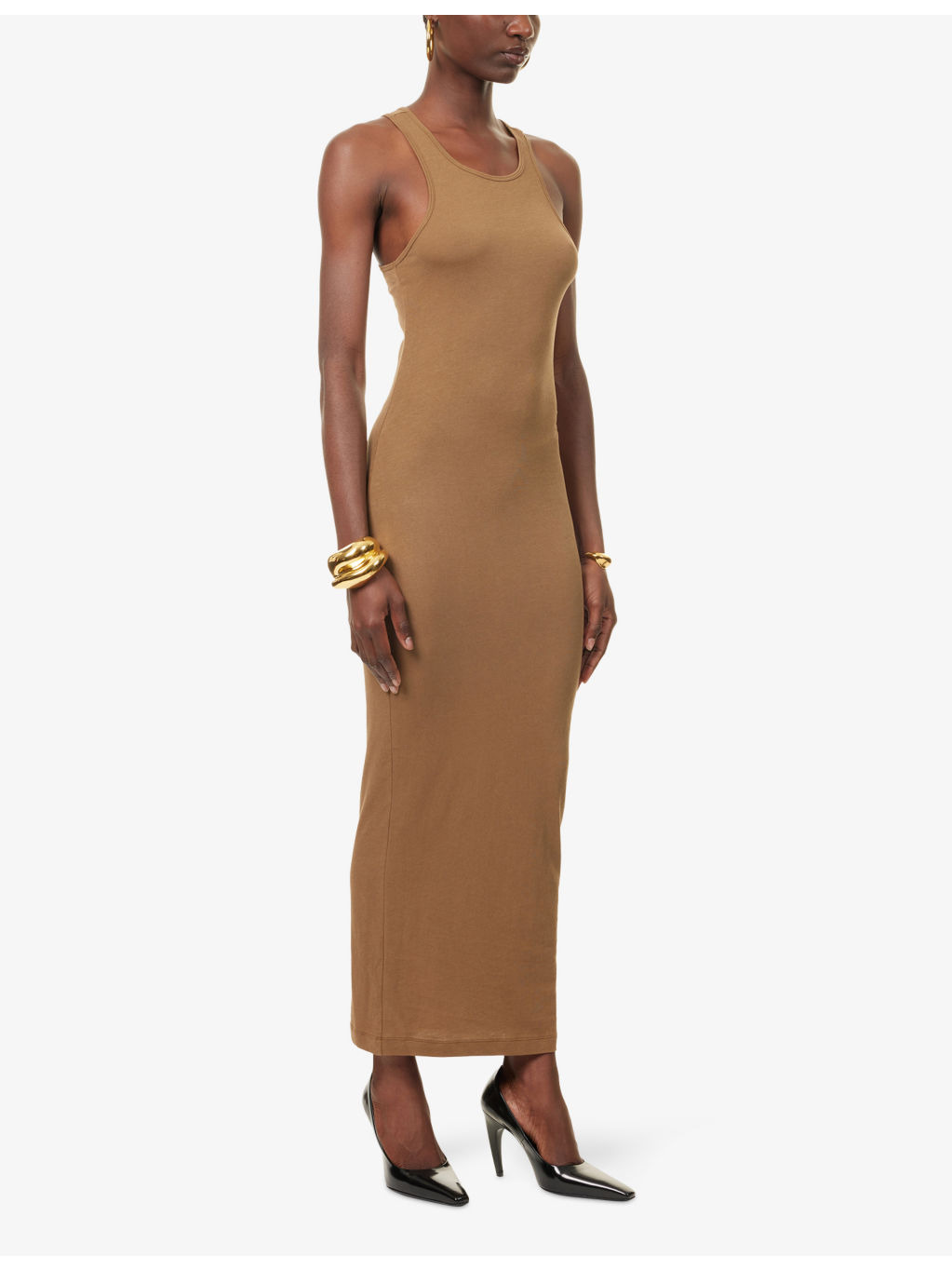 Muscle Tank Stretch-Cotton Midi Dress - 3