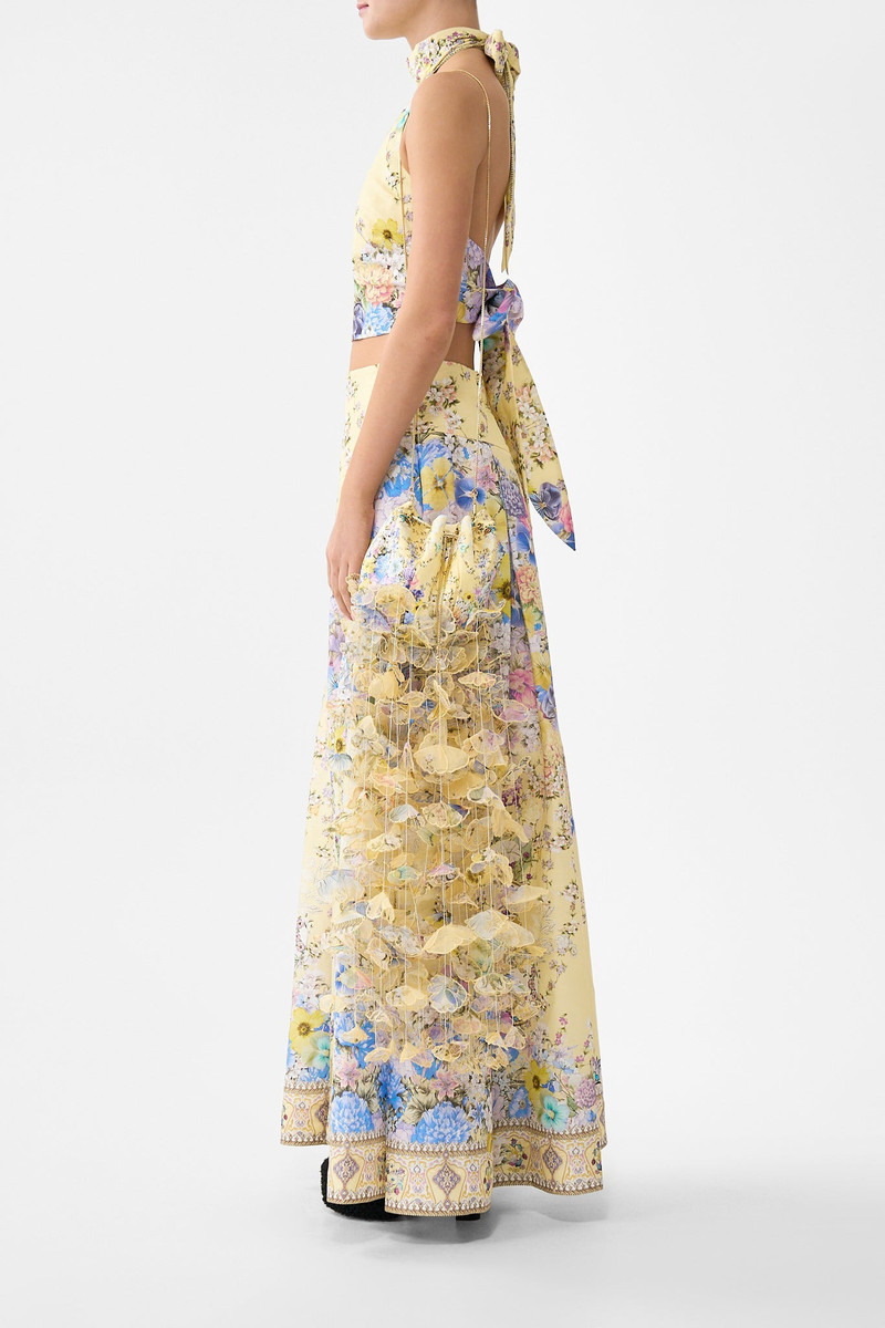 DRAWSTRING POUCH BAG WITH FLORAL FRINGE 5