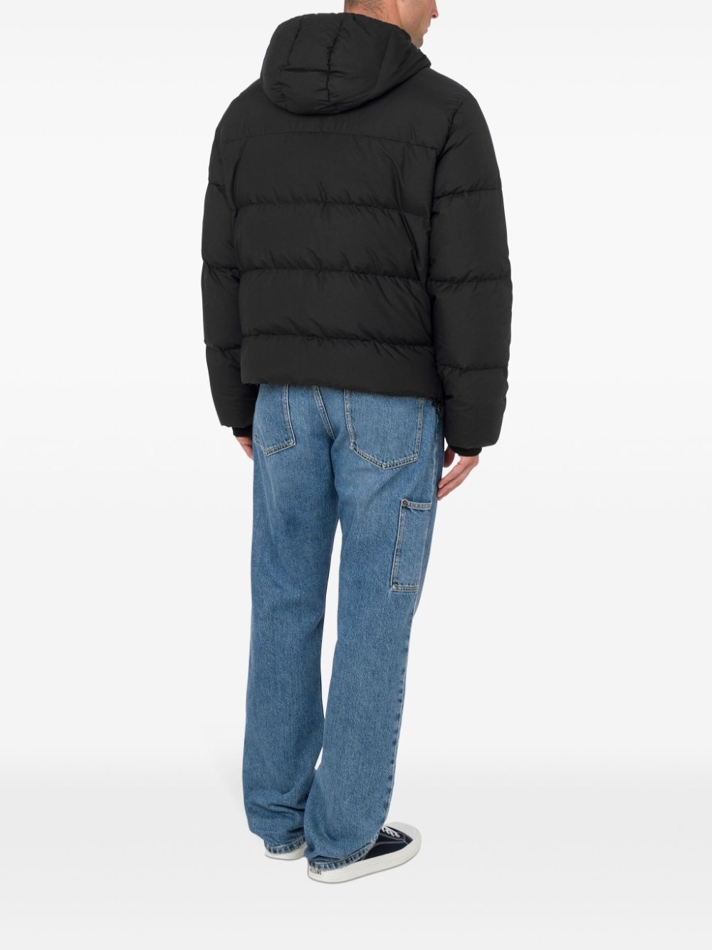 logo-embroidered padded jacket - 3