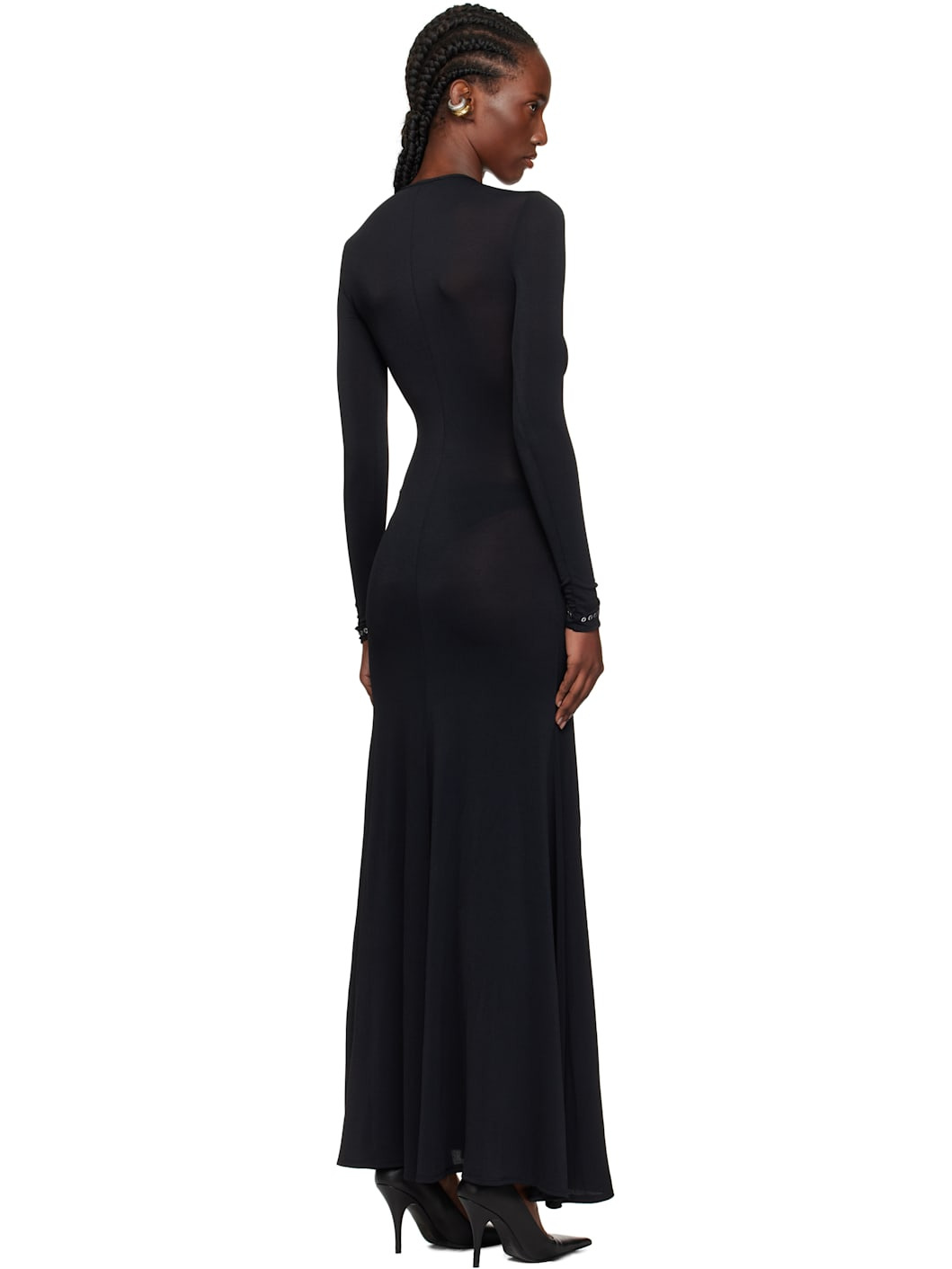 Black Second-Skin Long Maxi Dress - 3