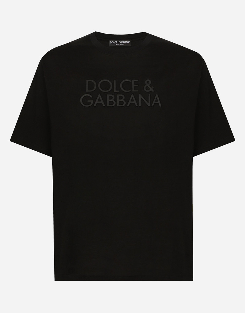 Cotton T-shirt with logo embroidery 1
