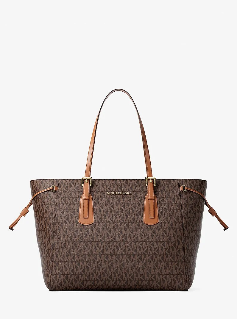 Voyager Large Signature Logo Top-Zip Tote Bag - 1