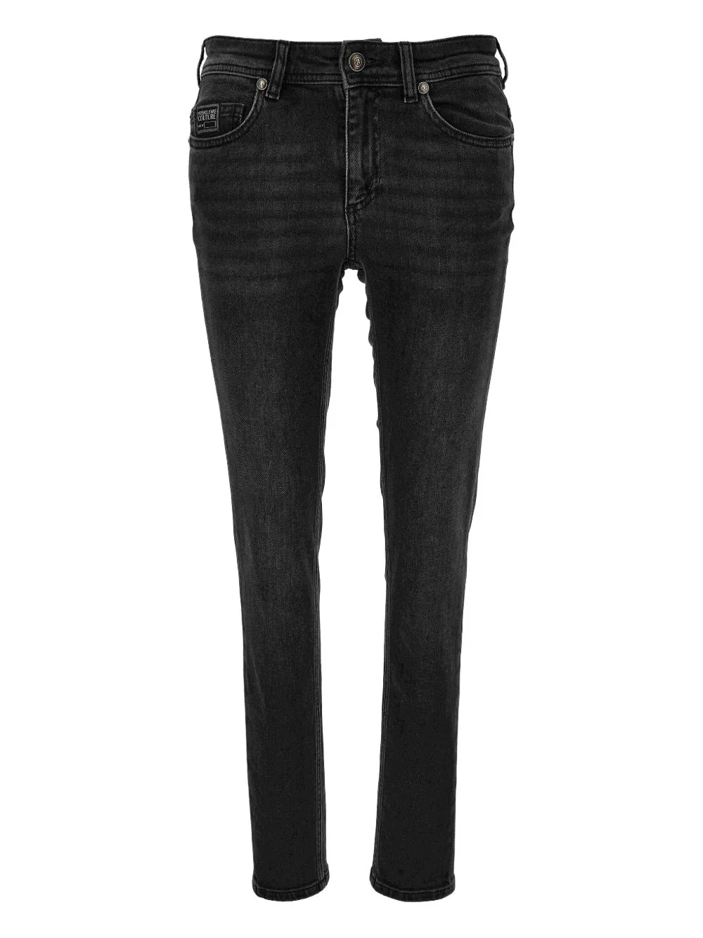 embroidered-logo skinny jeans - 1