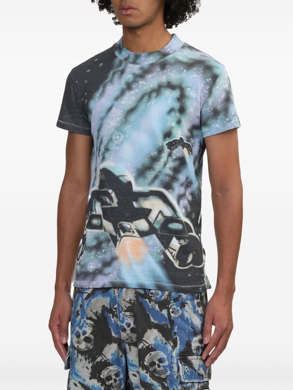 space-print t-shirt - 3