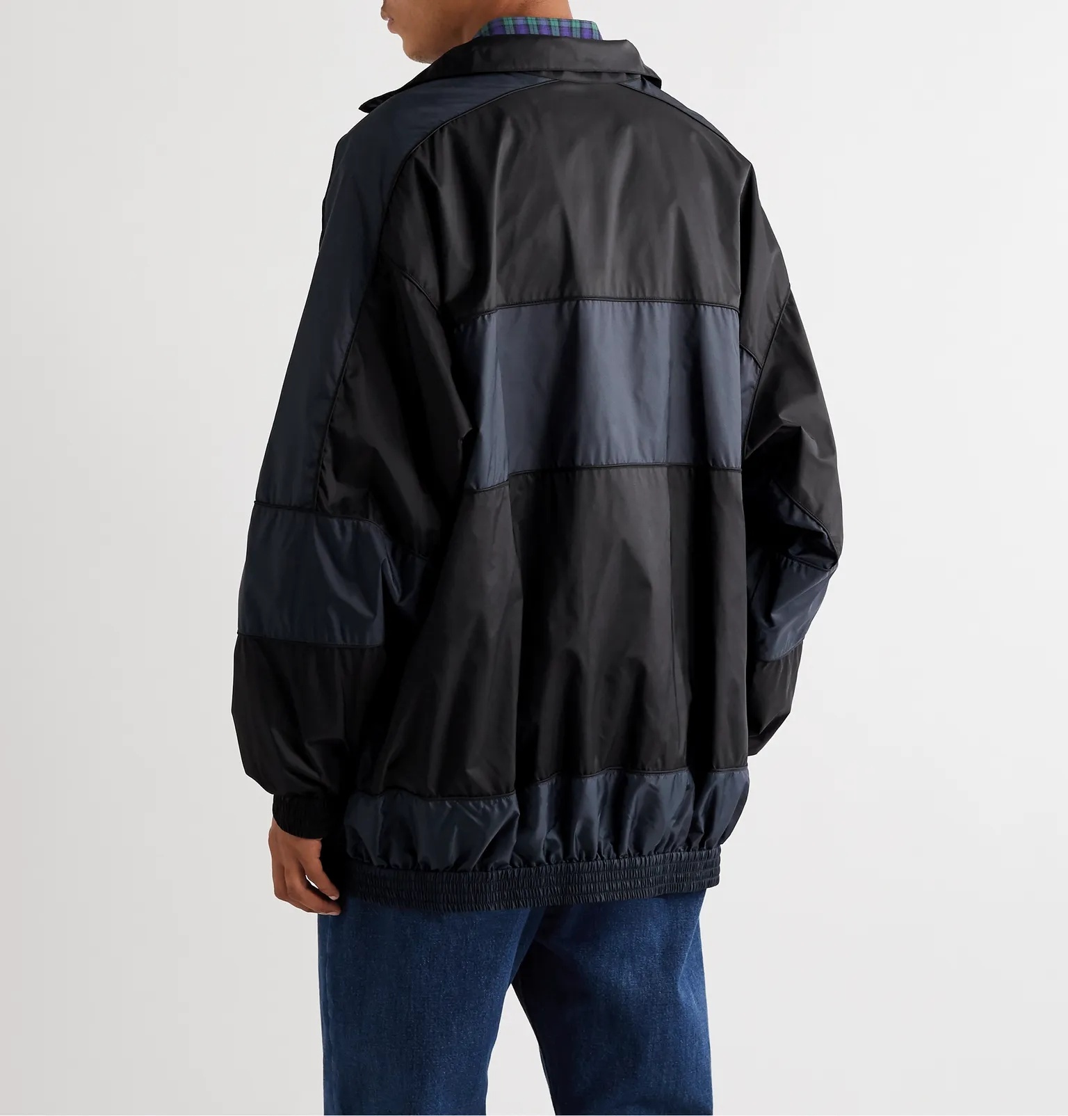 Oversized Logo-Print Panelled Shell Jacket - 4