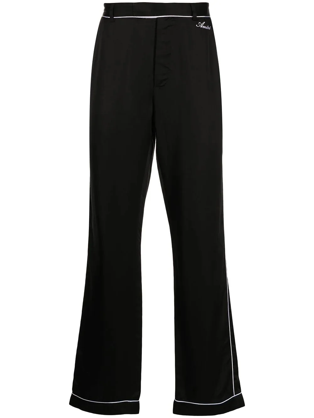 straight-leg satin trousers - 1