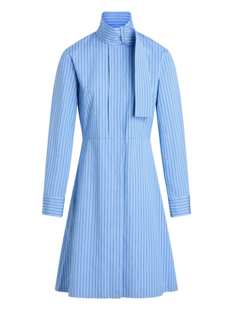 stripe scarf-collar shirt dress 1