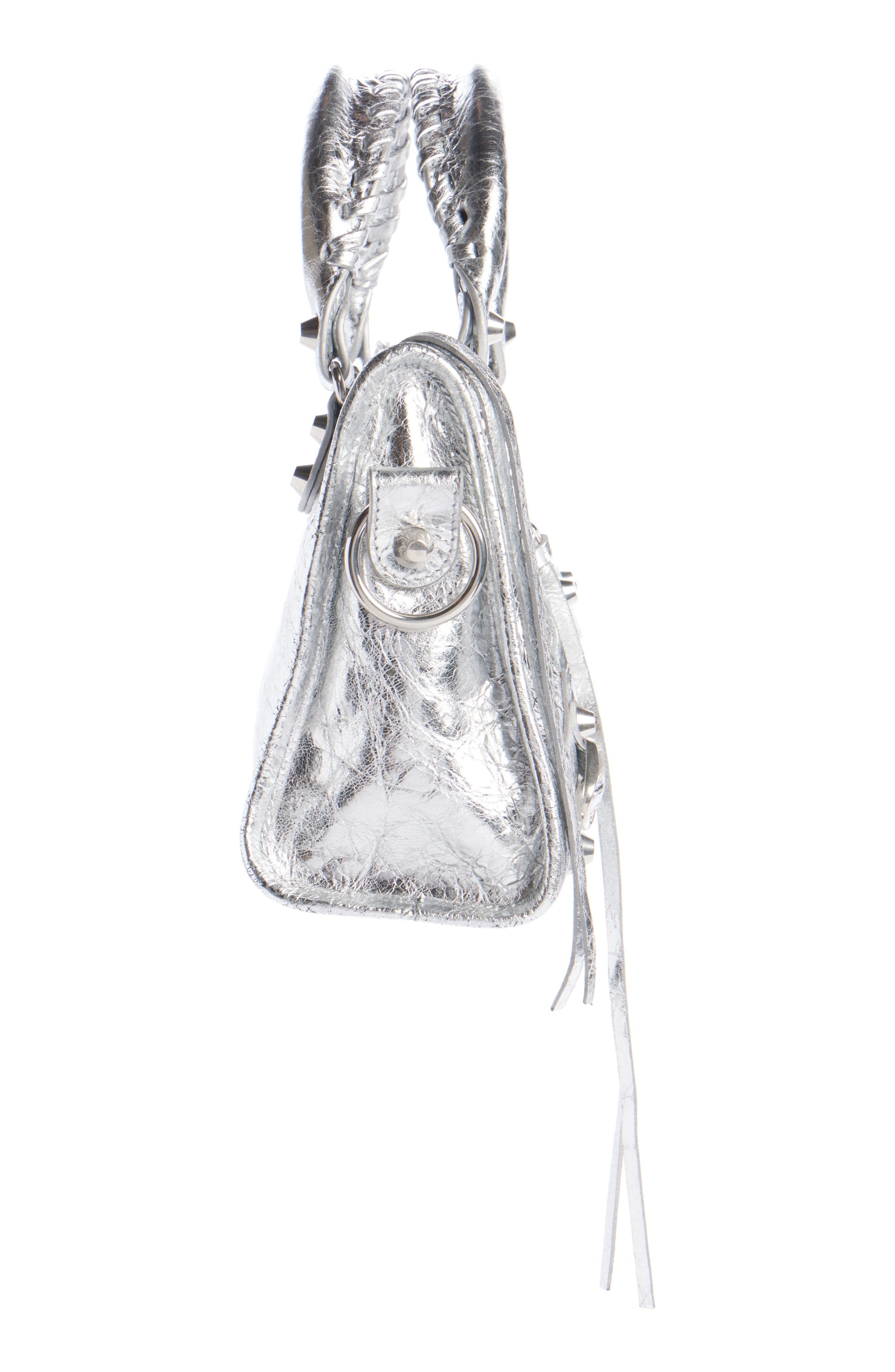 Balenciaga Small Le City Metallic Lambskin Leather Handbag in 8122 Silver at Nordstrom - 4