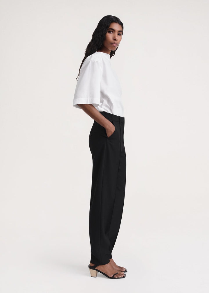Sewn pleat wool-blend trousers black - 3