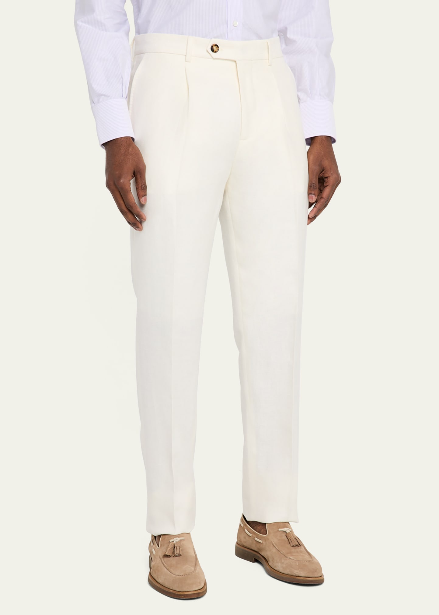 Men's Straight-Fit Pleated Pants - 4