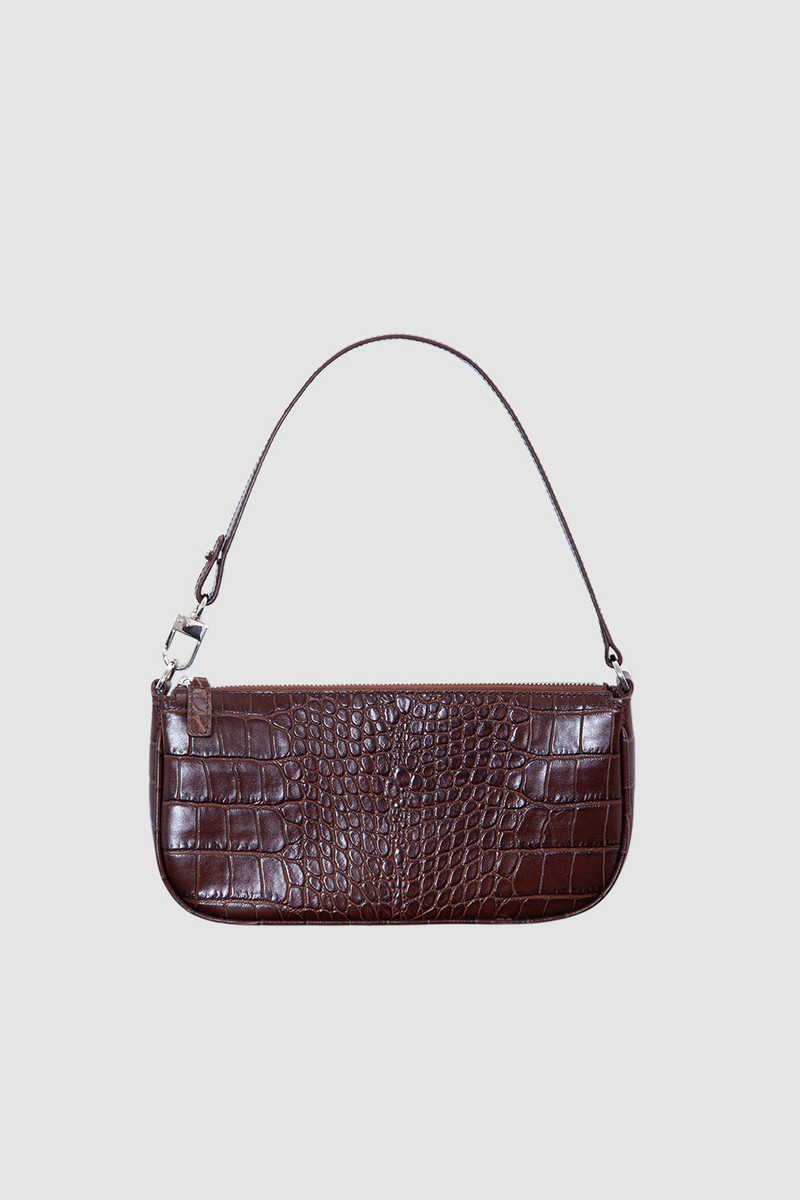 Rachel Nutella Croco Embossed Leather Shoulder Bag 1