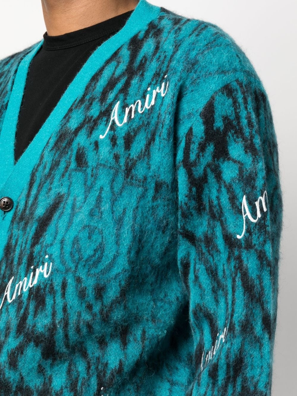 logo-print knitted cardigan - 5