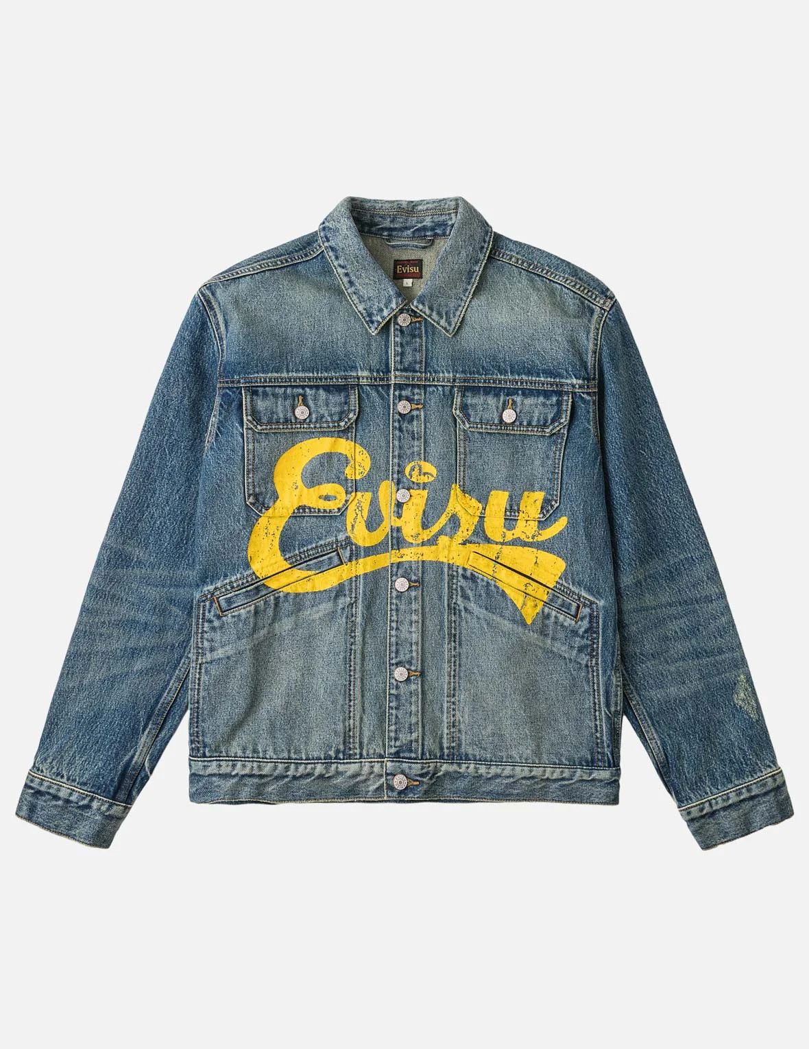 Evisu Logo Print Denim Work Jacket - 1