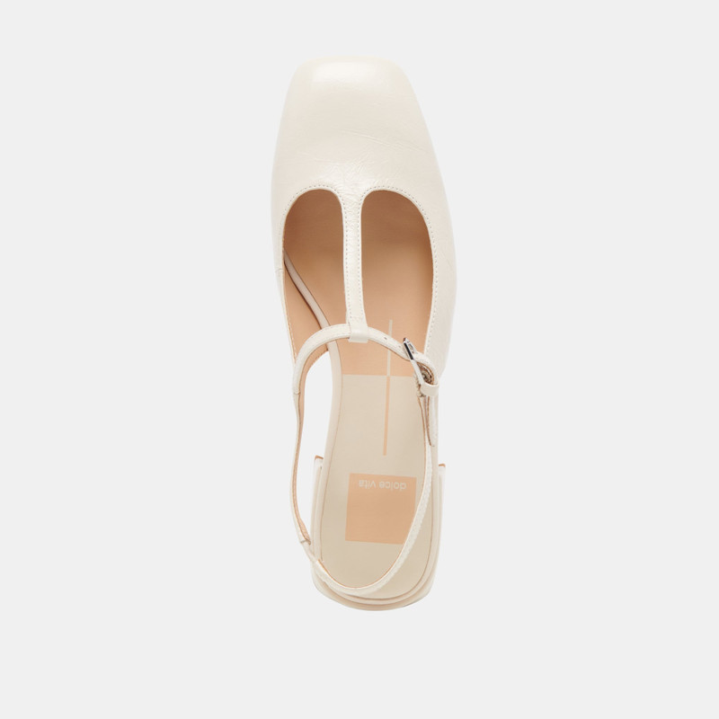 DEIDRA FLATS CREAM LEATHER 13
