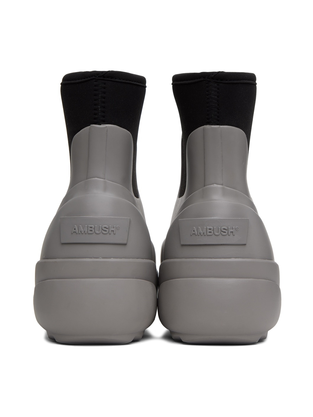 Gray & Black Square Toe Boots - 2