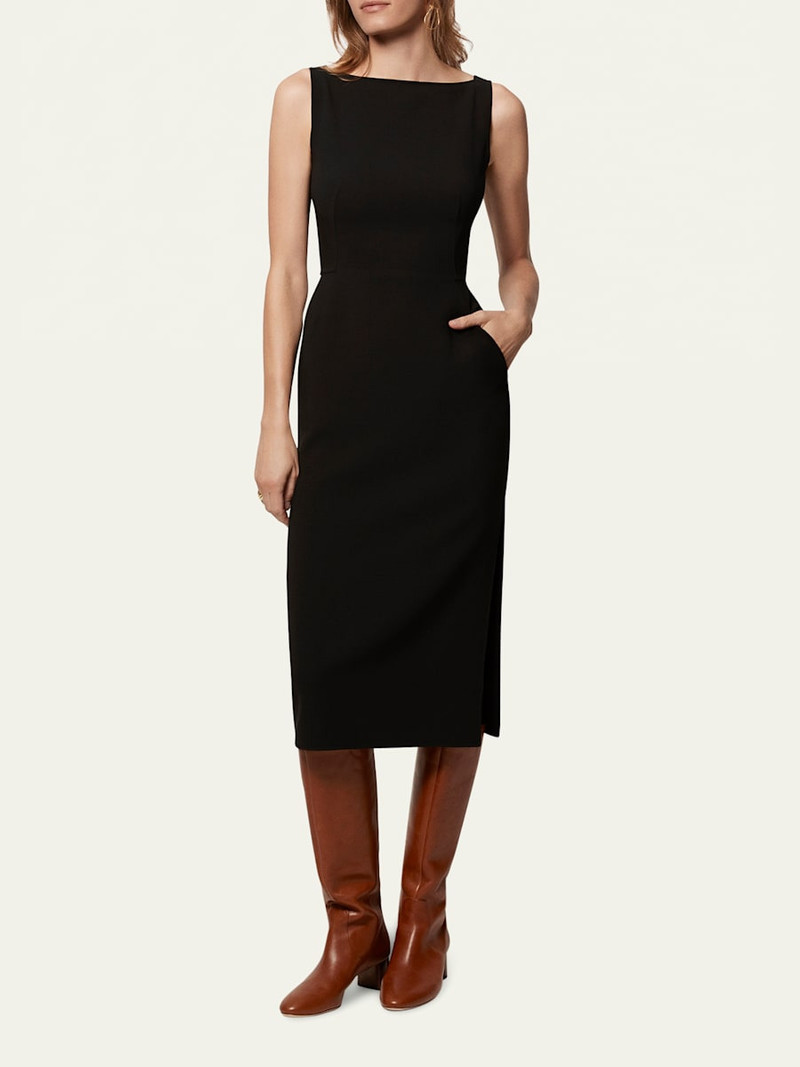 Another Tomorrow Doppio Fitted Midi Dress outlook