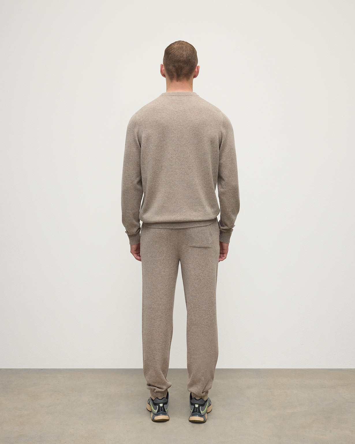 Tapered Cashmere Brown Joggers - 4