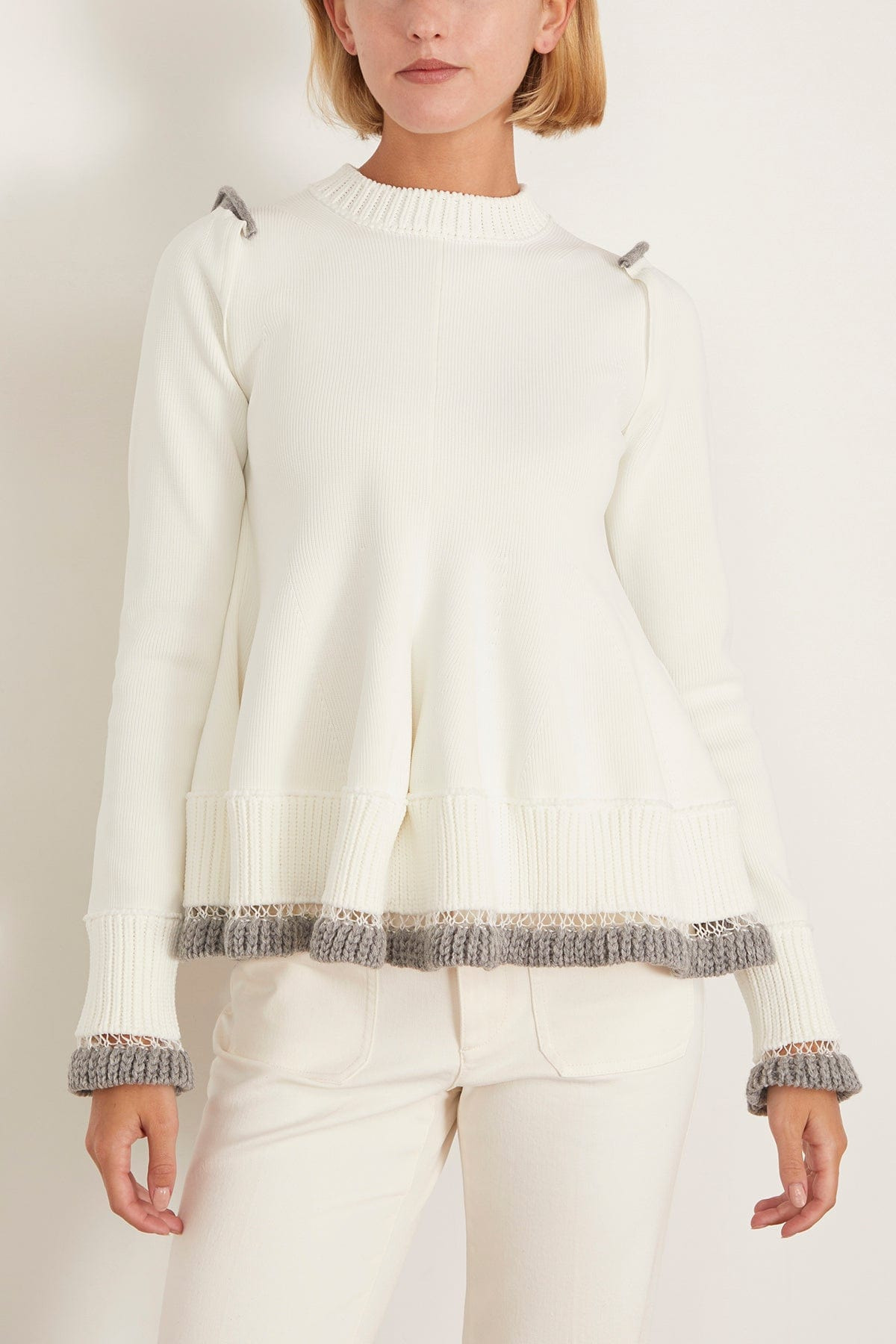 Knit Pullover in Off White - 3