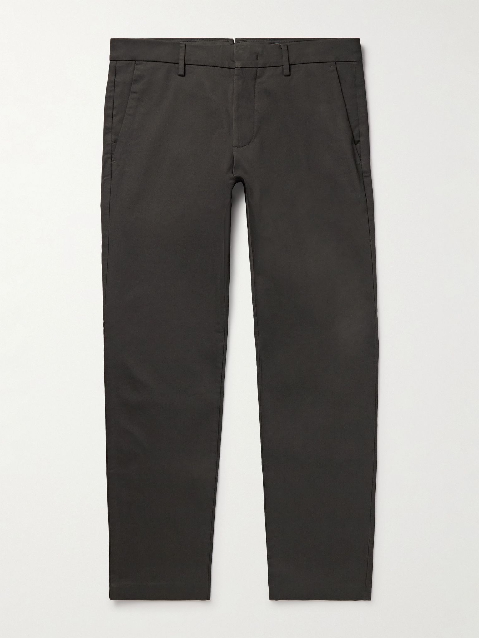 Theo 1420 Tapered Organic Cotton-Blend Twill Chinos Army green - 1