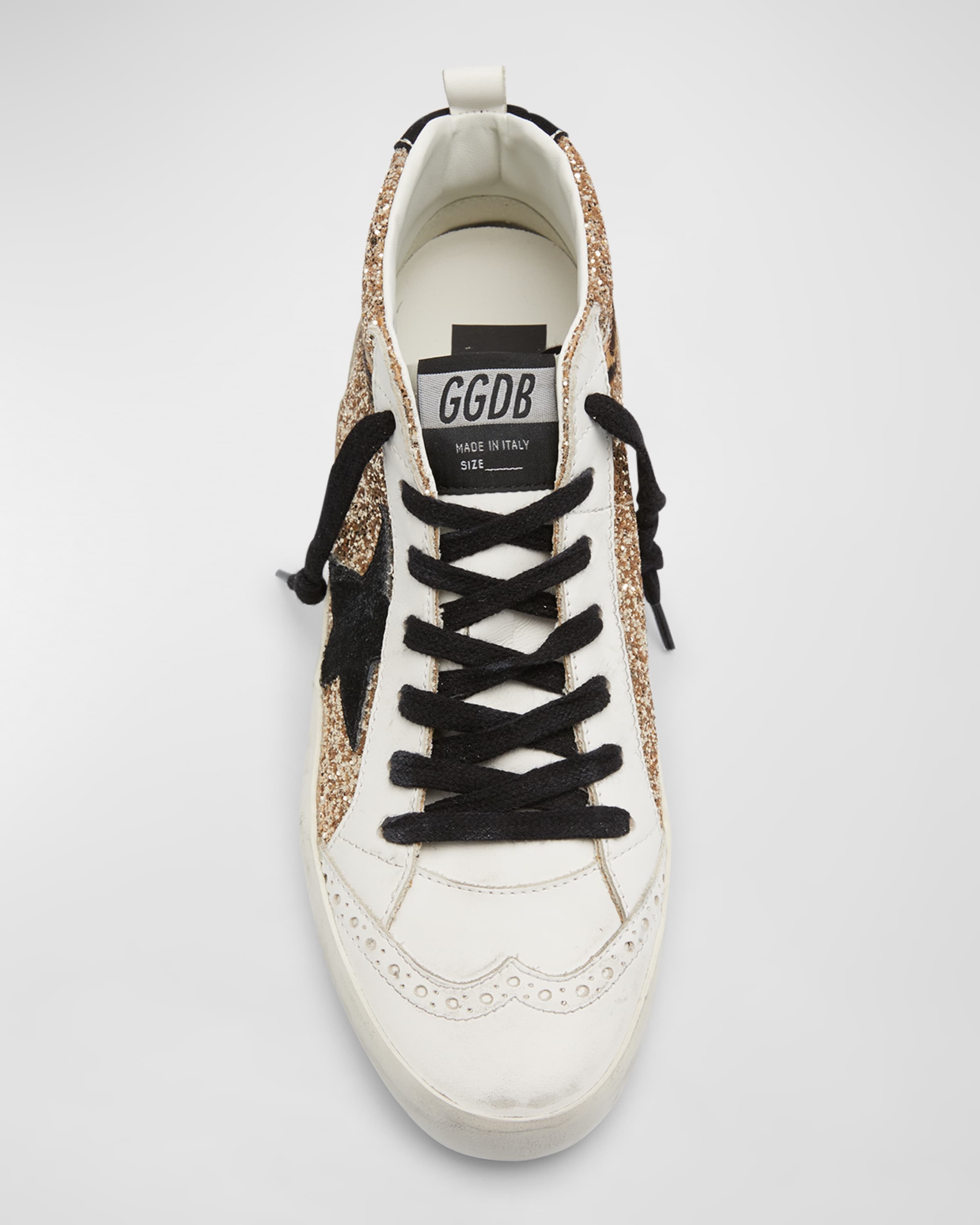 Mid Star Glitter Wing-Tip Sneakers - 5