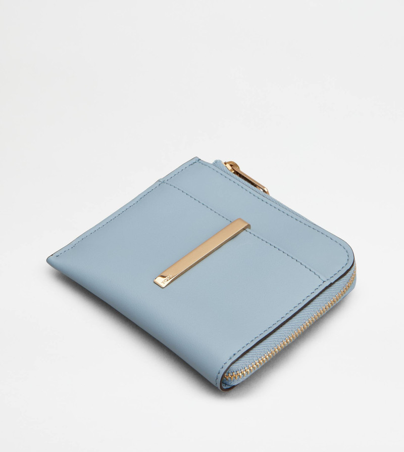 CARD HOLDER IN LEATHER - LIGHT BLUE 3
