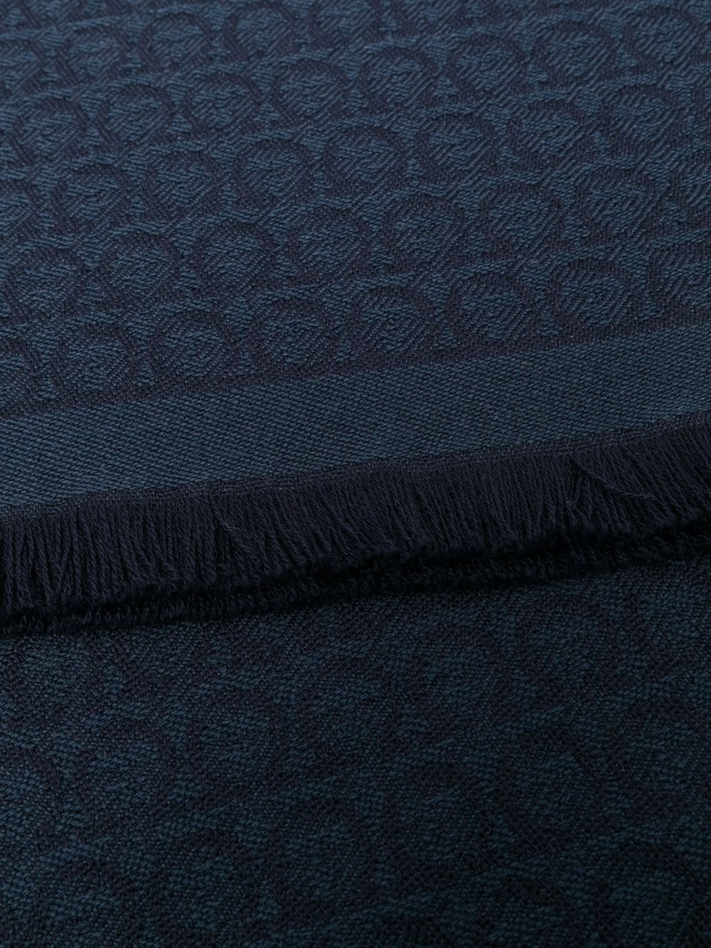 Gancini-jacquard wool scarf - 3