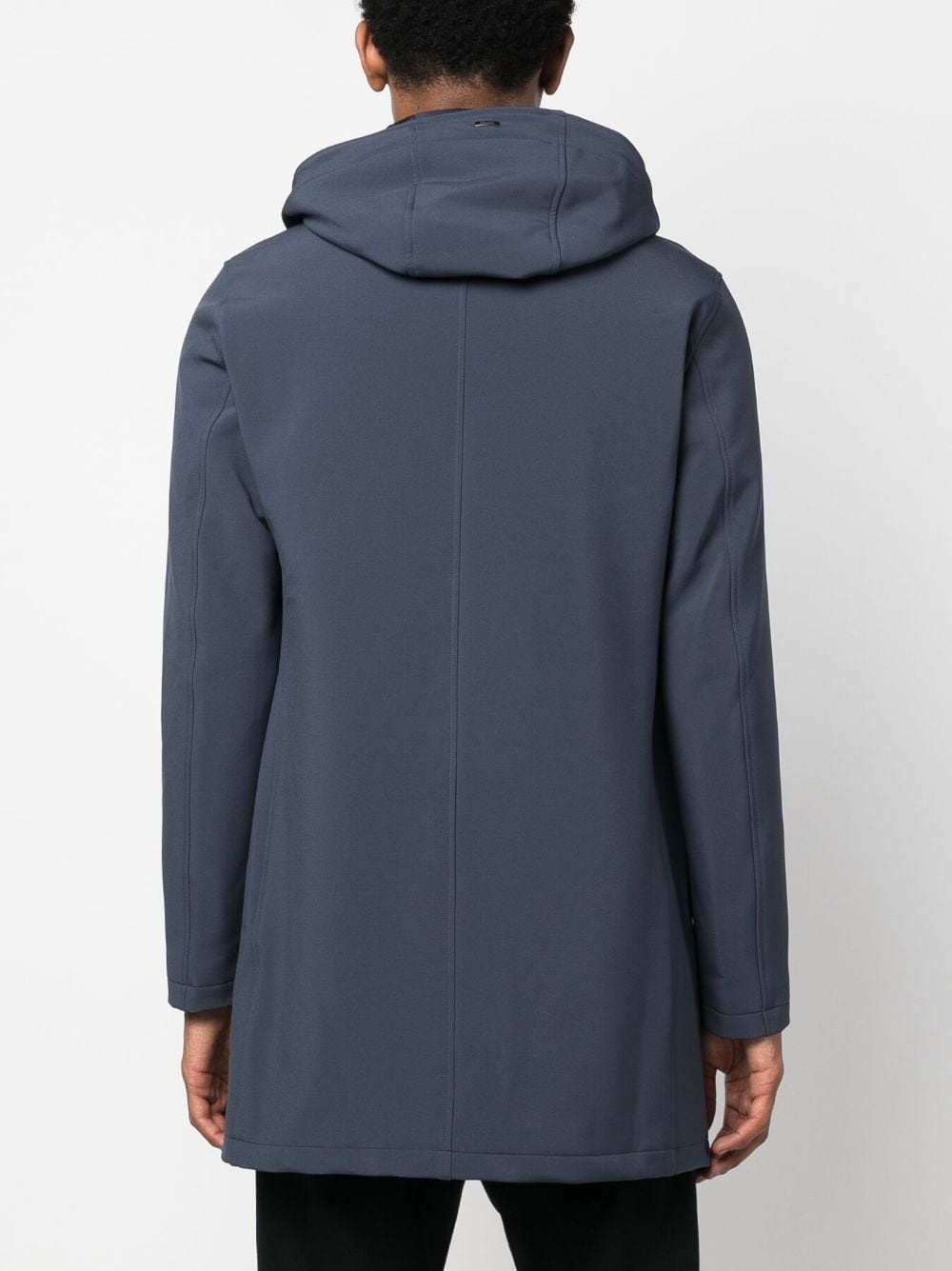 drawstring-hood zipped parka - 4