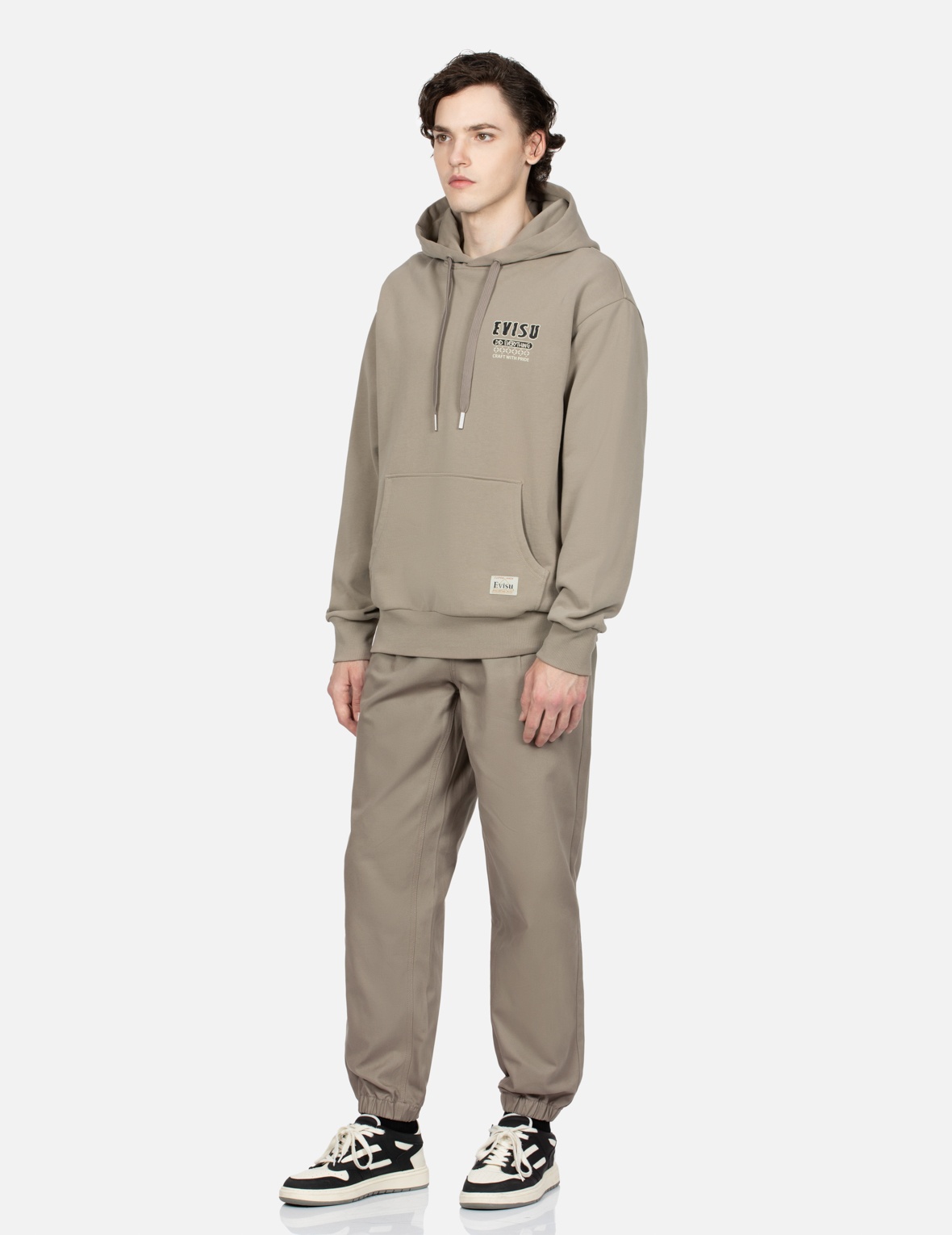 KAMON AND LOGO EMBROIDERY WOVEN JOGGER PANTS - 4