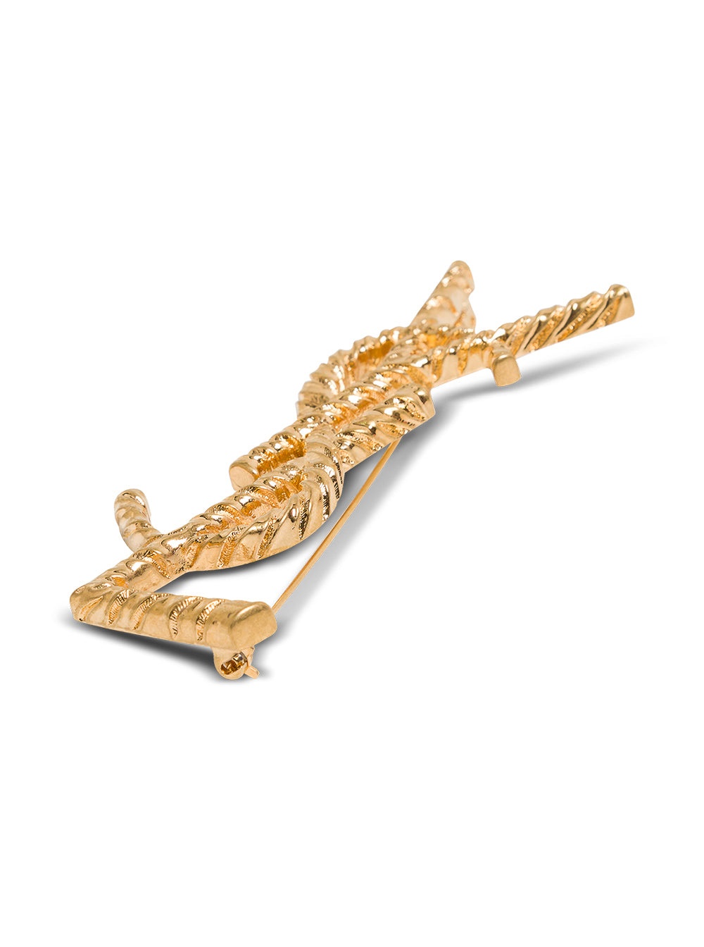 Saint Laurent Women Opyum Ysl Twisted Metal Brooch Saint Laurent Woman - 2