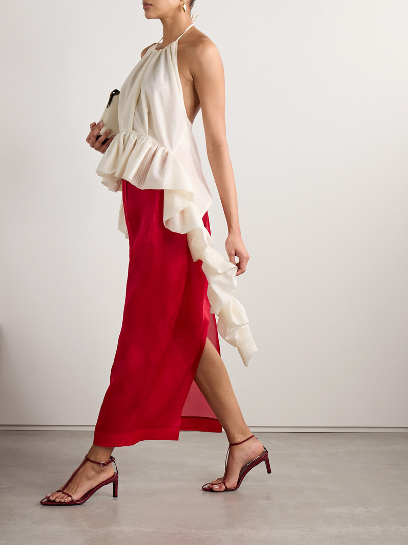 LIBEROWE Tamara Crepe Peplum Halterneck Top outlook