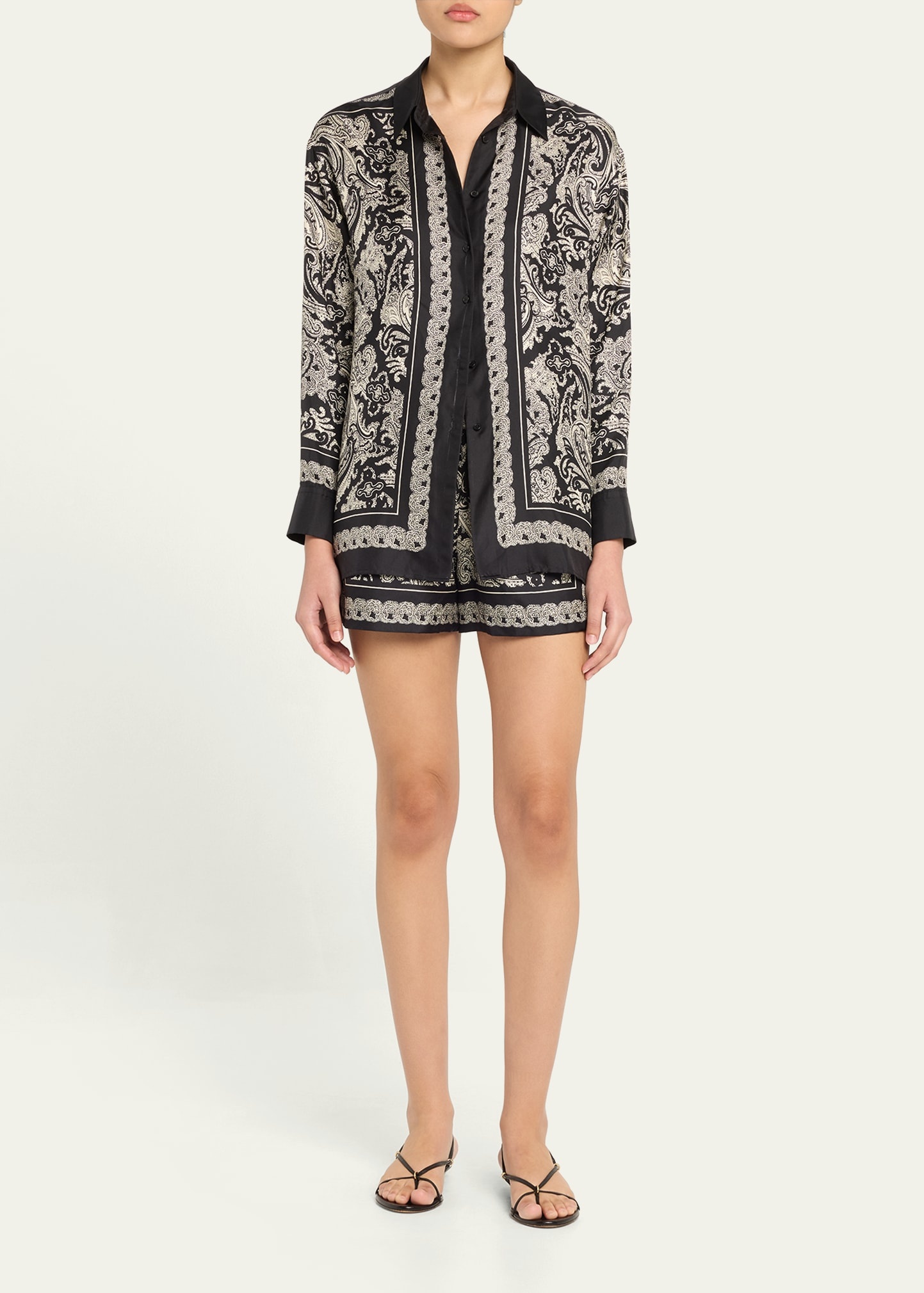 Alfie Paisley Printed Silk Blouse - 2