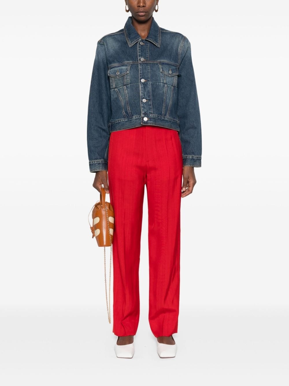cropped denim jacket - 2