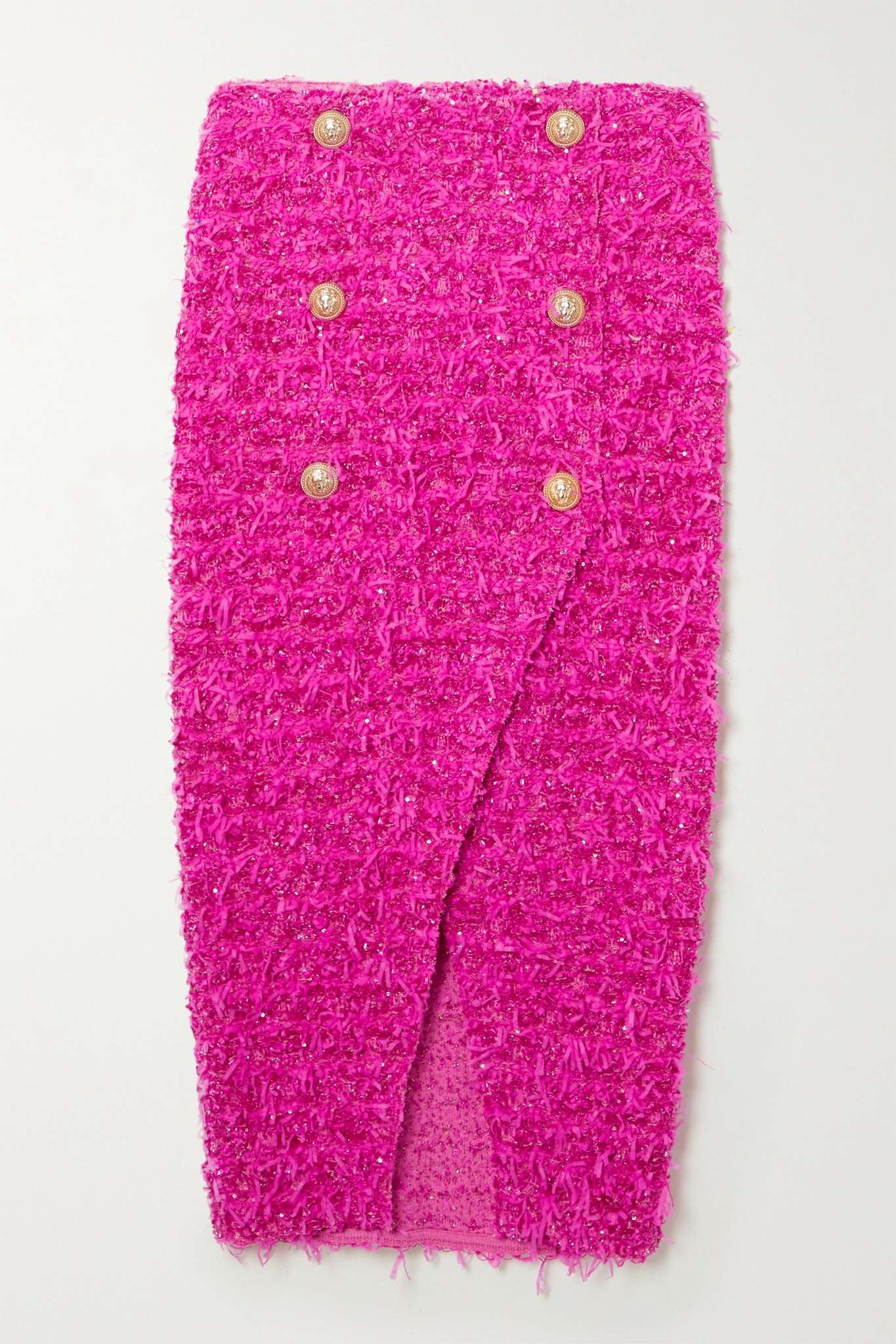 + Barbie embellished metallic bouclé-tweed skirt - 1