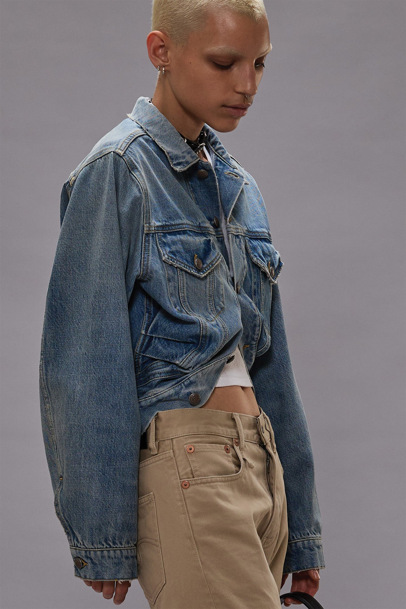 WRAP AROUND TRUCKER JACKET - 1