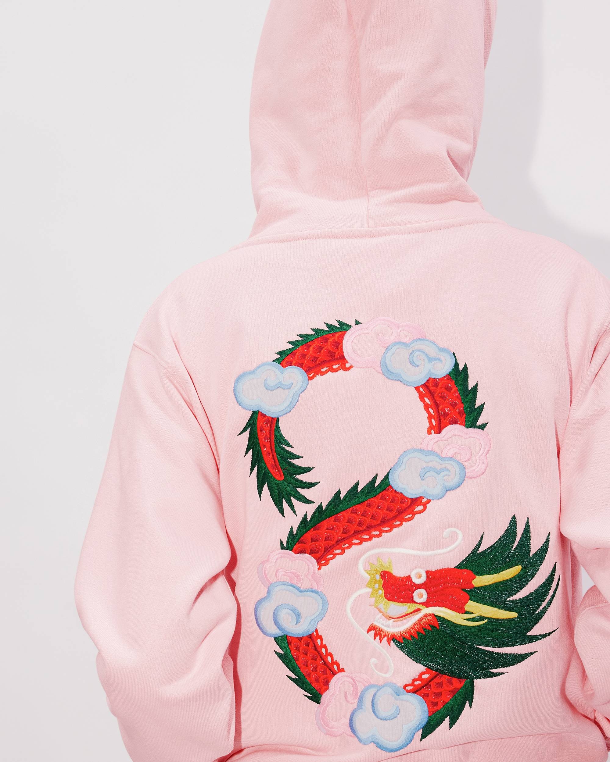 'Year of the Dragon' embroidered classic hoodie sweatshirt - 8