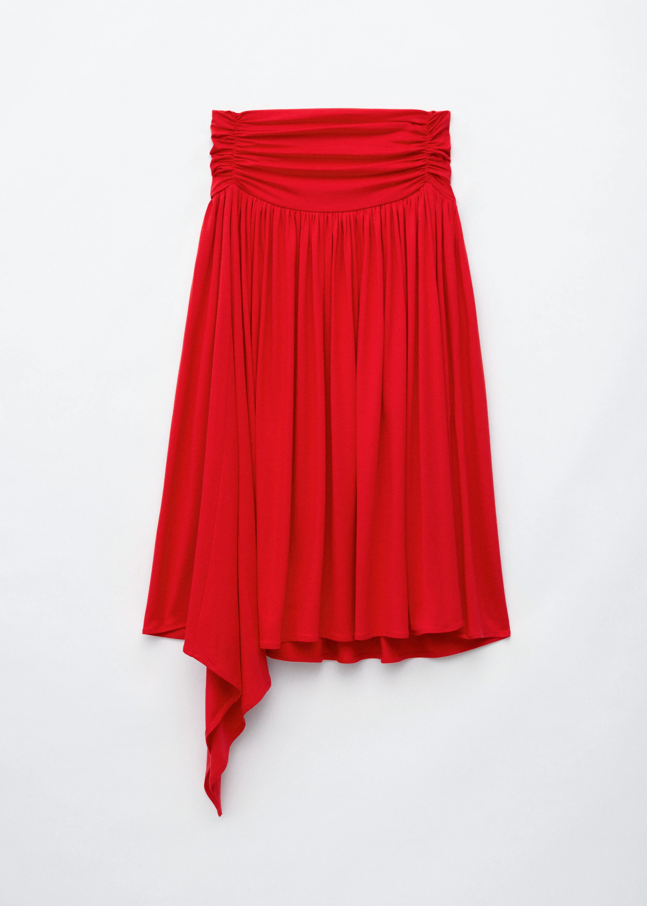 Gathered Jersey Midi Skirt - 1