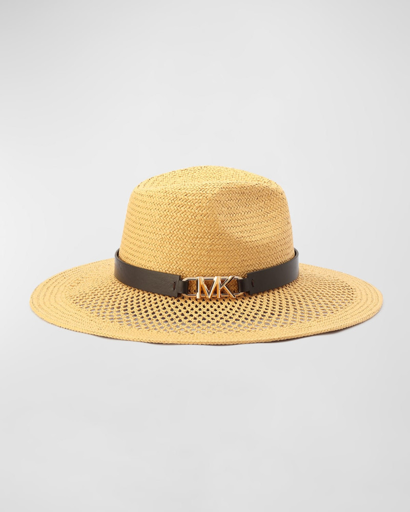 MICHAEL KORS Open Weave Straw Fedora outlook