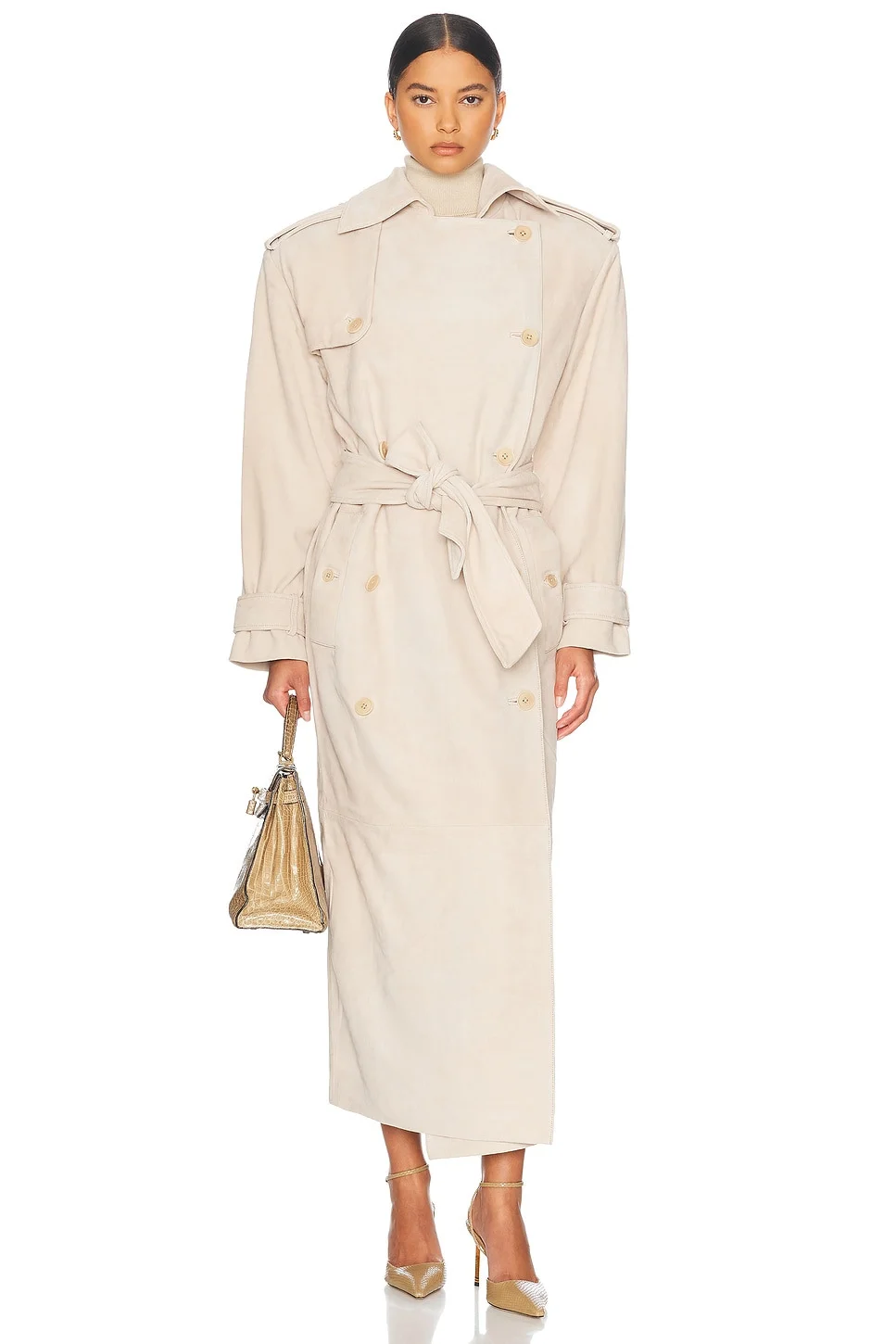 Suede Trench Coat - 1