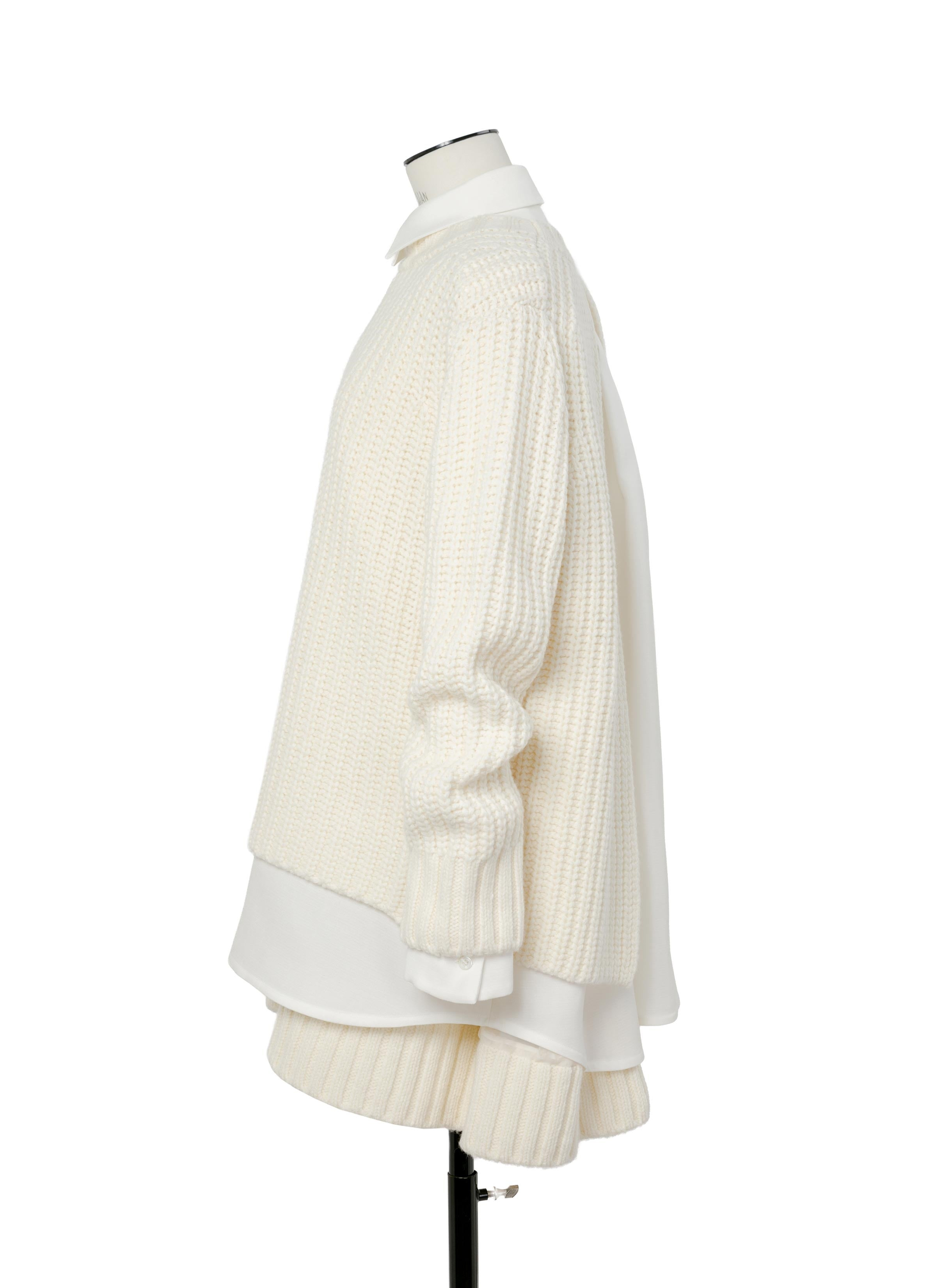 Double-Faced Silk Cotton x Wool Knit Dress - 3