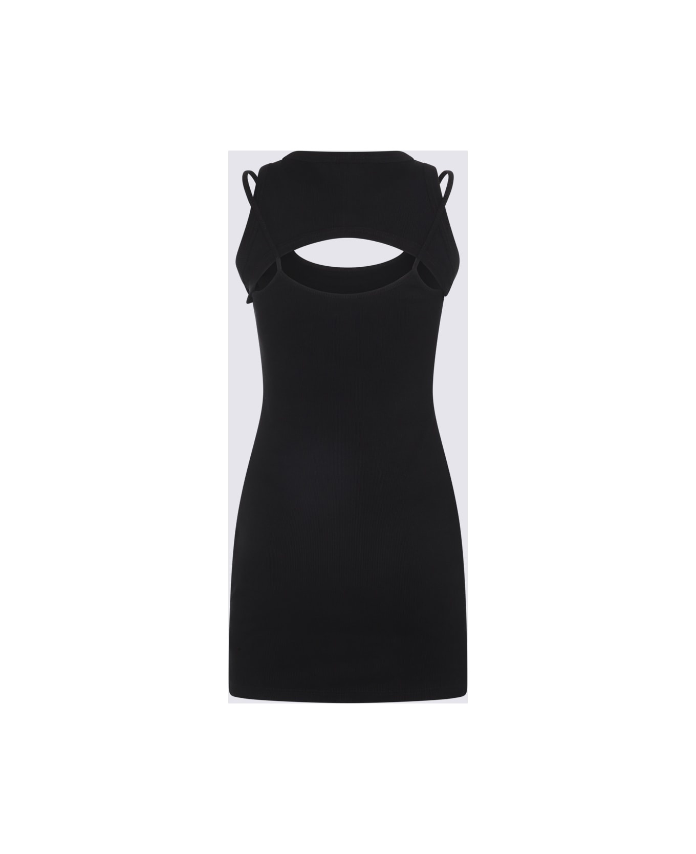 Black And White Cotton Stretch Logo Mini Dress - 2