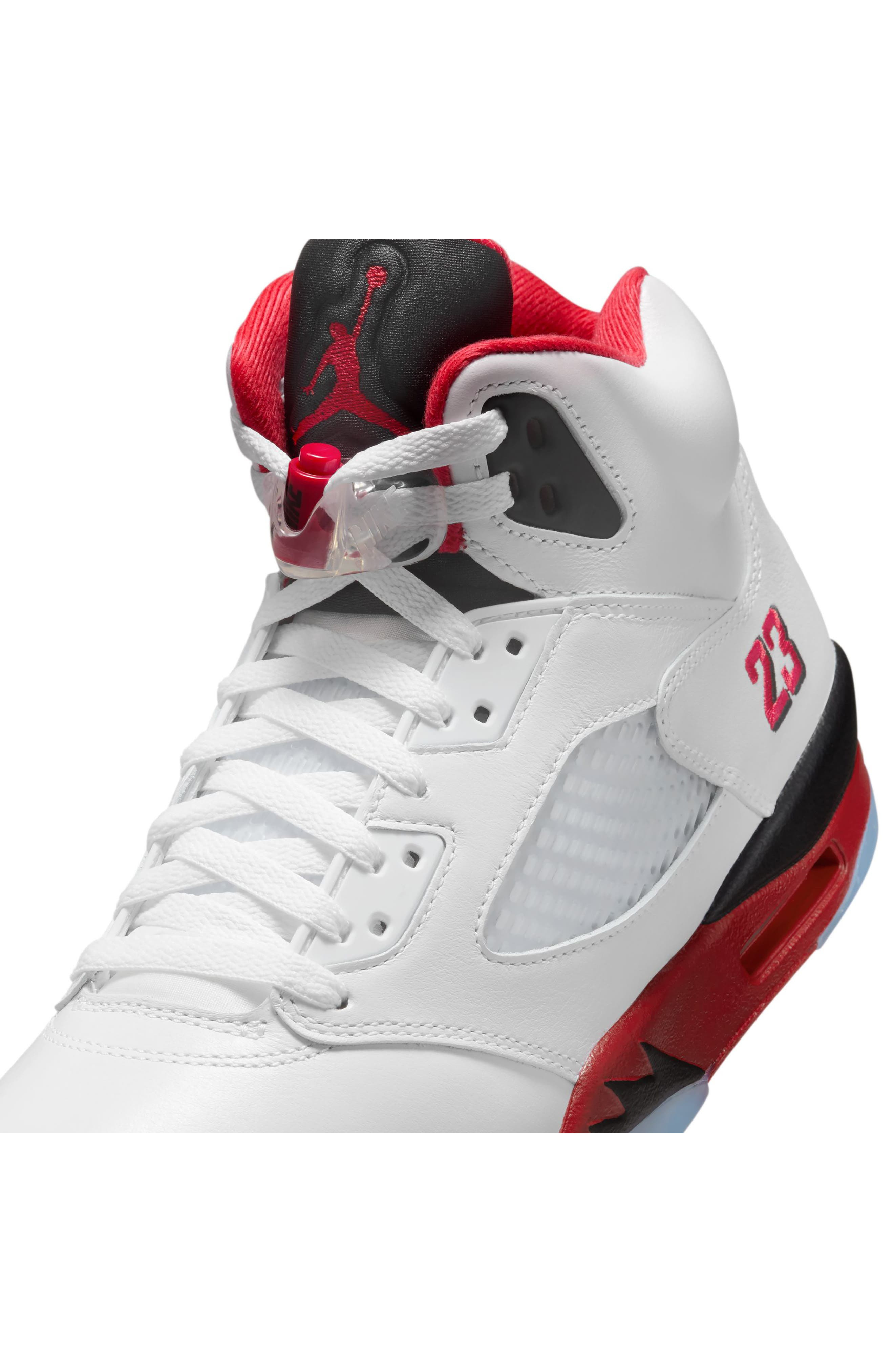 Air Jordan 5 Retro OG Sneaker in White/Fire Red/Black at Nordstrom - 8