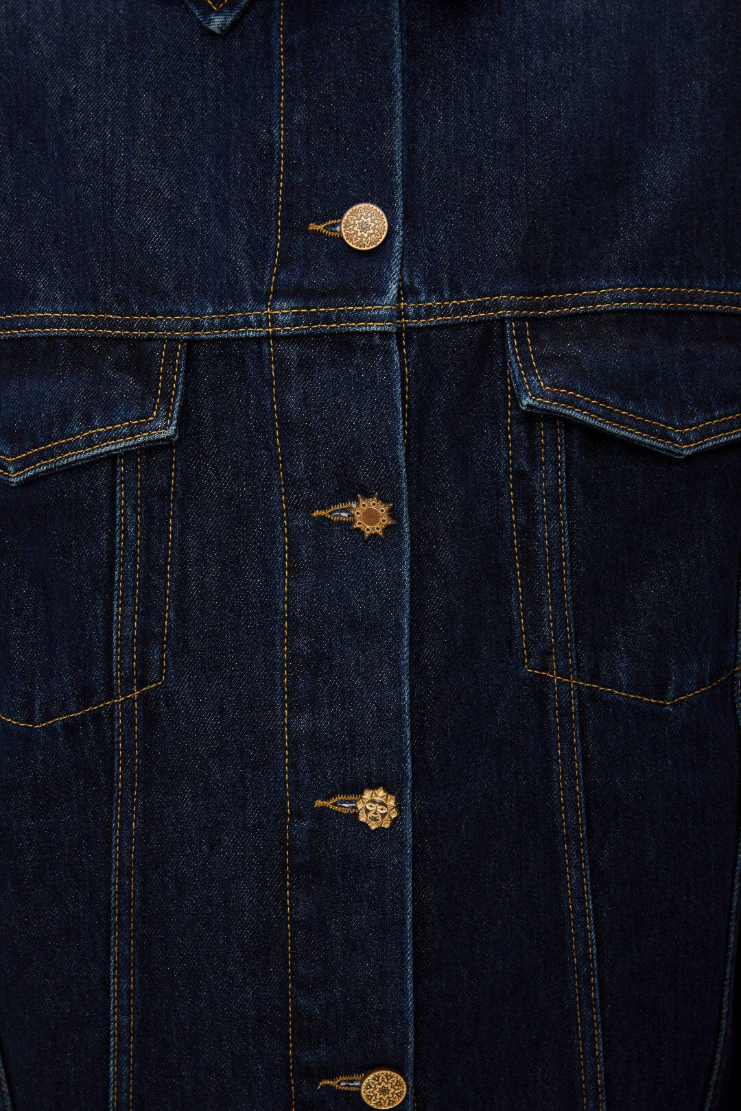 Dark Denim Buttoned Jacket - 5