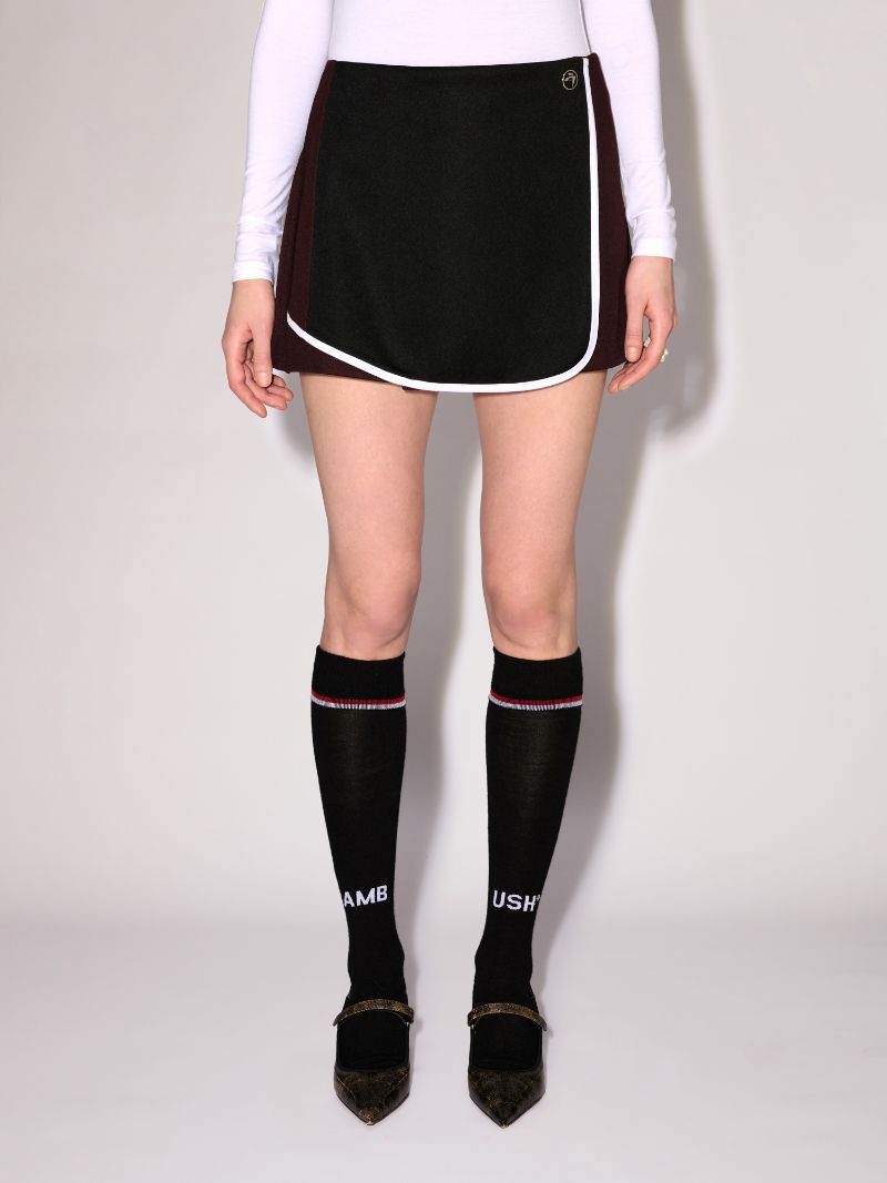 BACK PLEATS TRACK SKIRT - 3